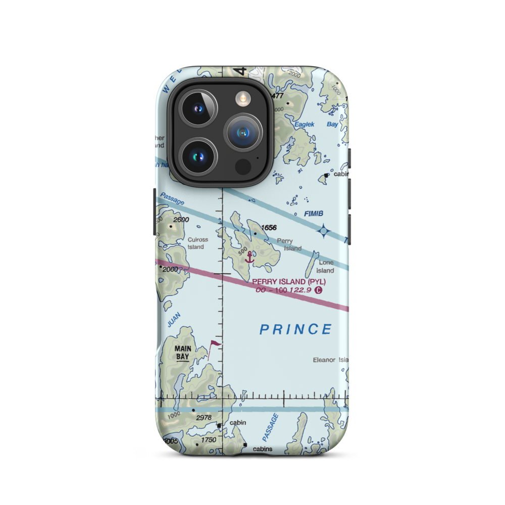Perry Island Seaplane Base (PYL) VFR Sectional  Tough iPhone Case iPhone 16 Pro model shown
