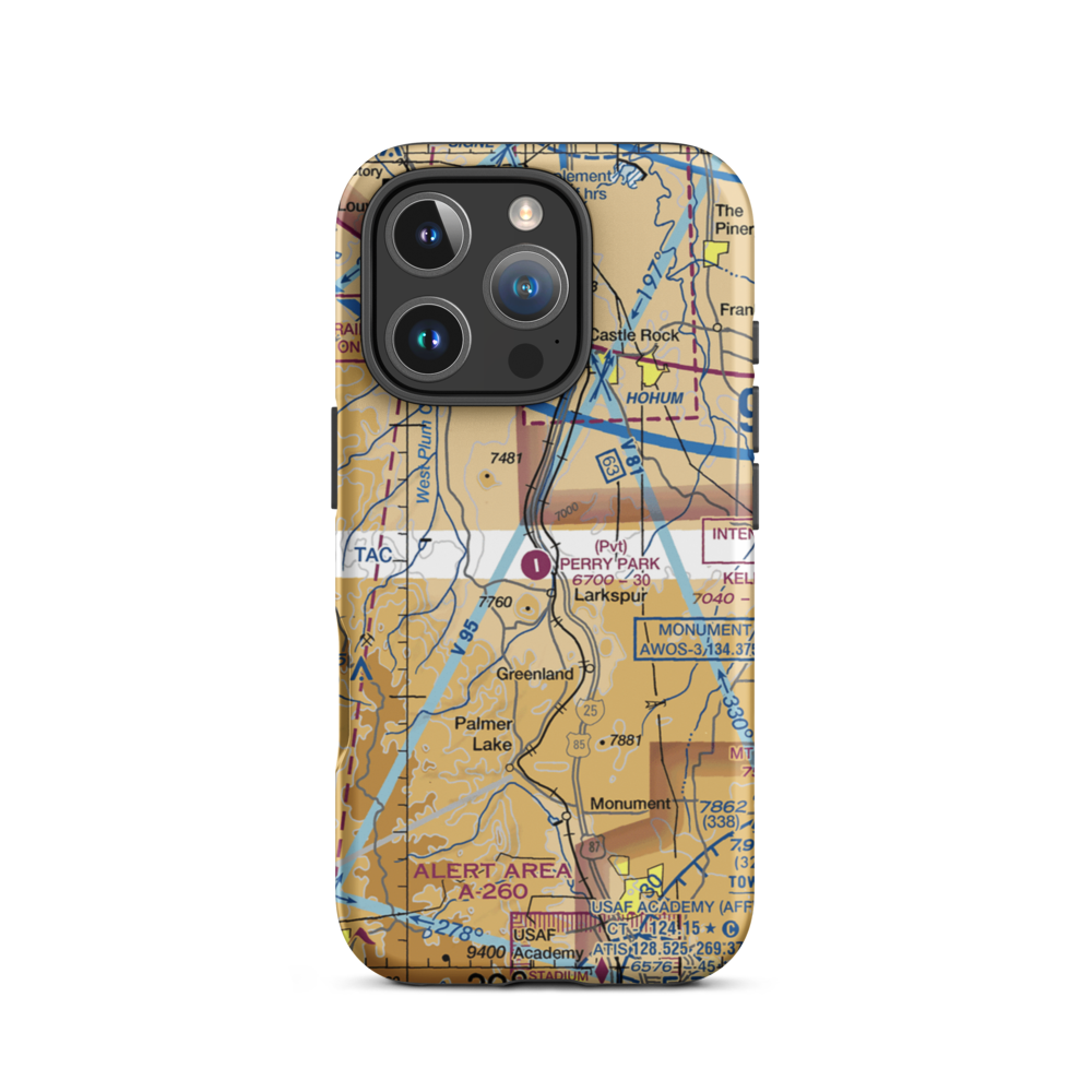 Perry Park Airport (CO93) VFR Sectional  Tough iPhone Case iPhone 16 Pro model shown