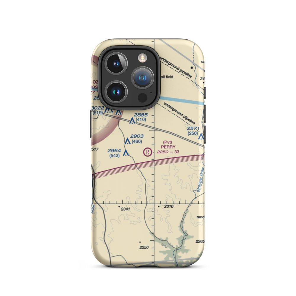 Perry Ranch Airport (4TA8) VFR Sectional  Tough iPhone Case iPhone 16 Pro model shown
