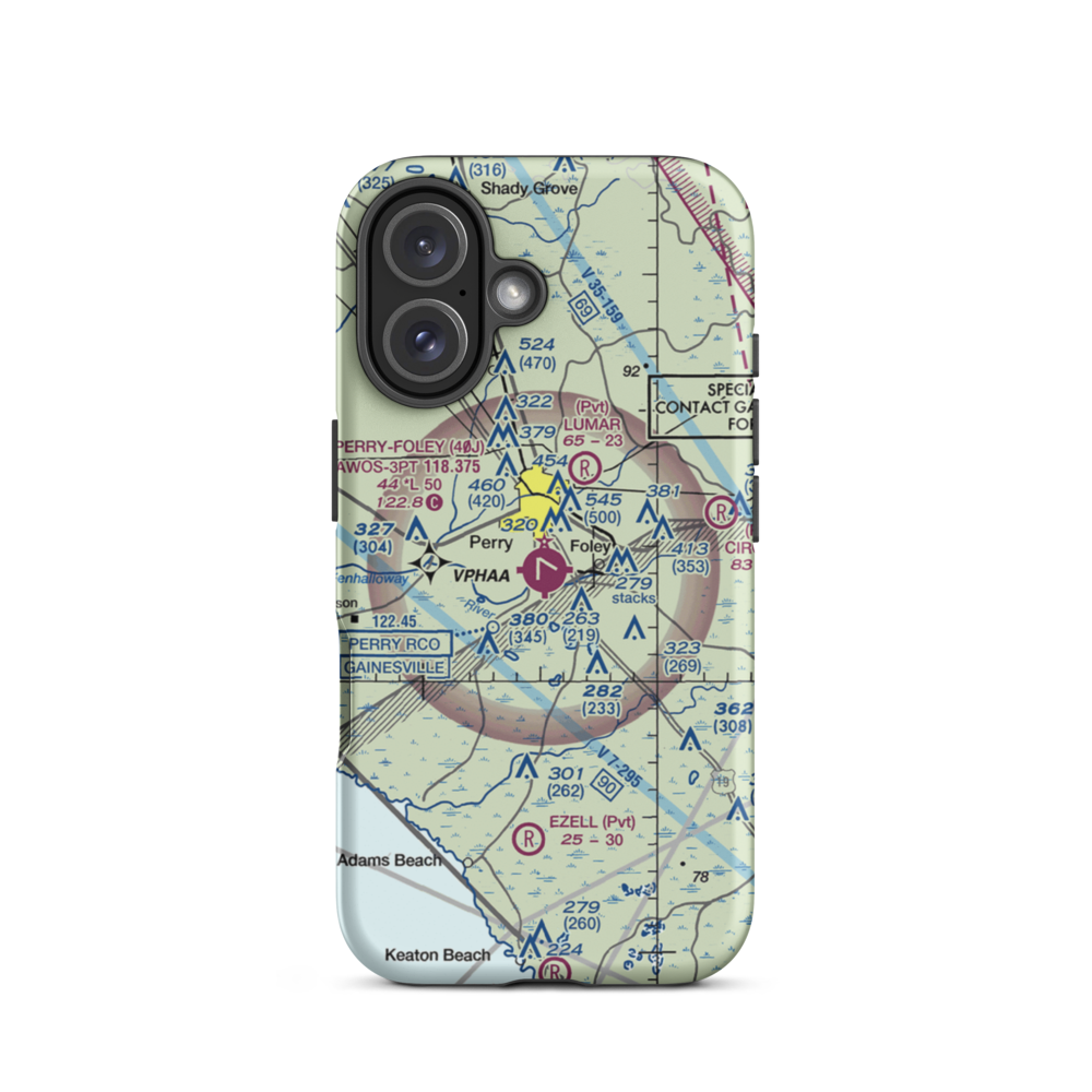 Perry-Foley Airport (40J) VFR Sectional  Tough iPhone Case iPhone 16 model shown
