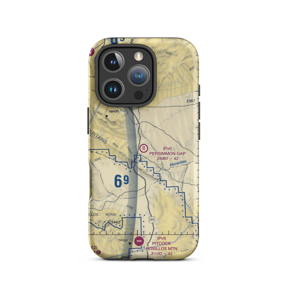 Persimmon Gap Ranch Airport (TA64) VFR Sectional  Tough iPhone Case iPhone 16 Pro model shown