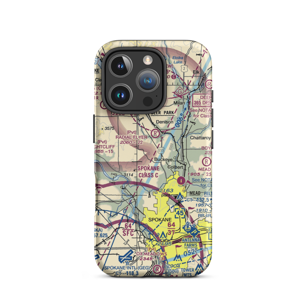 Pete's Airport (WN14) VFR Sectional  Tough iPhone Case iPhone 16 Pro model shown