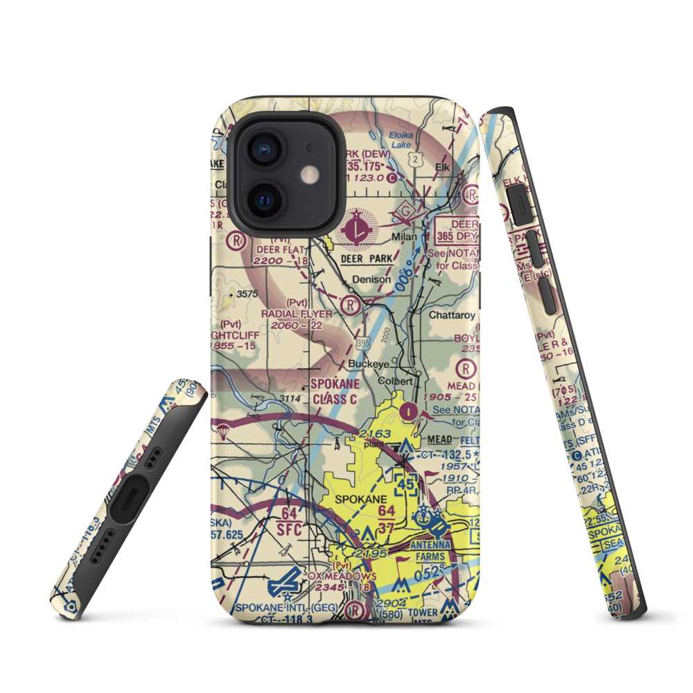 Pete's Airport (WN14) VFR Sectional  Tough iPhone Case iPhone 12 model shown