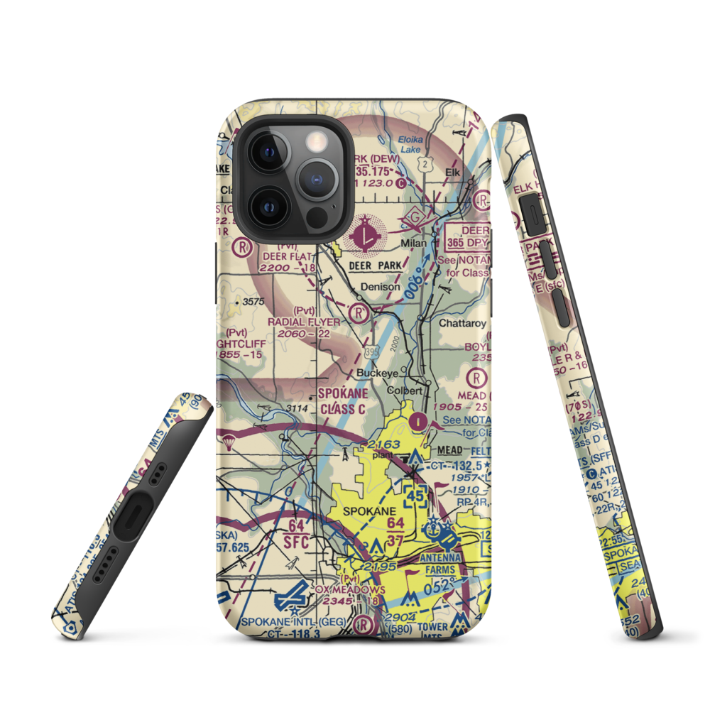 Pete's Airport (WN14) VFR Sectional  Tough iPhone Case iPhone 12 Pro model shown