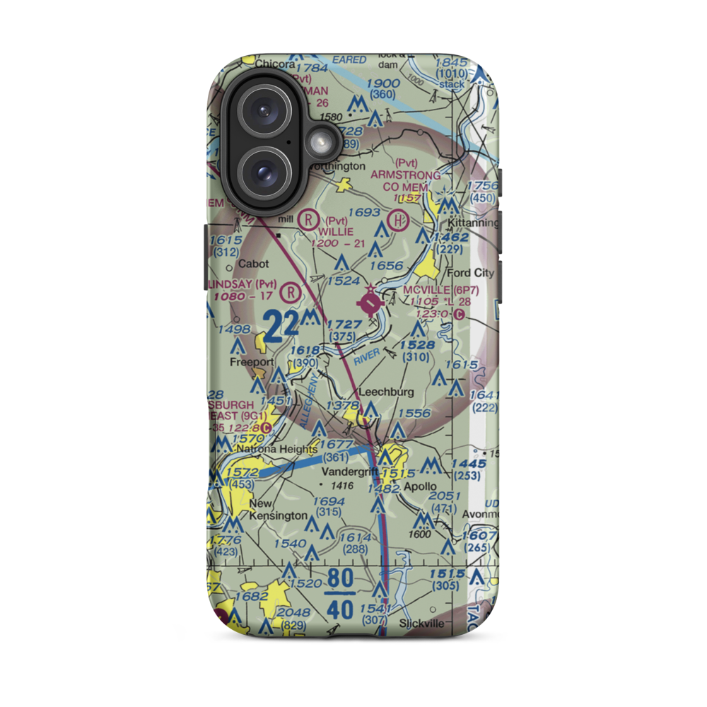 Pete's Water Landing Seaplane Base (0PN1) VFR Sectional  Tough iPhone Case iPhone 16 Plus model shown