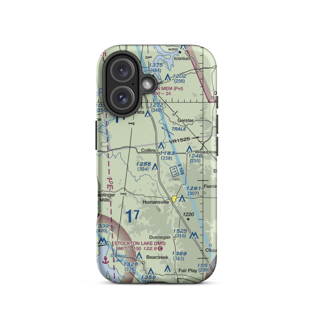 Peterman Airport (MU69) VFR Sectional  Tough iPhone Case iPhone 16 model shown