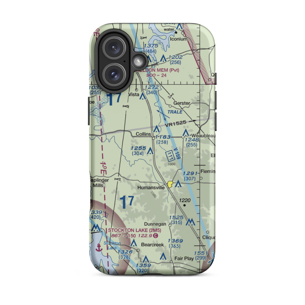 Peterman Airport (MU69) VFR Sectional  Tough iPhone Case iPhone 16 Plus model shown