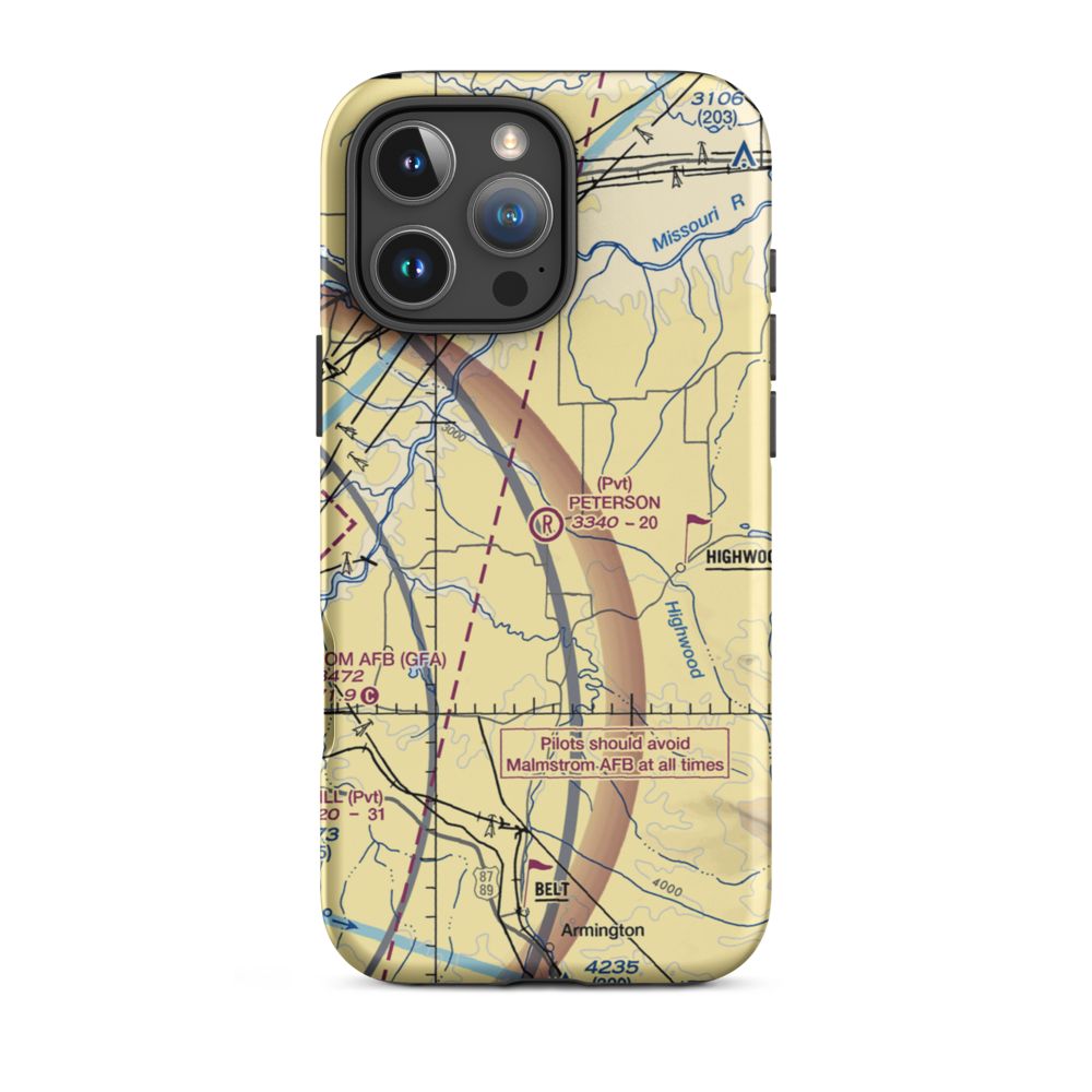 Peterson Ranch Airport (MT77) VFR Sectional  Tough iPhone Case iPhone 16 Pro Max model shown