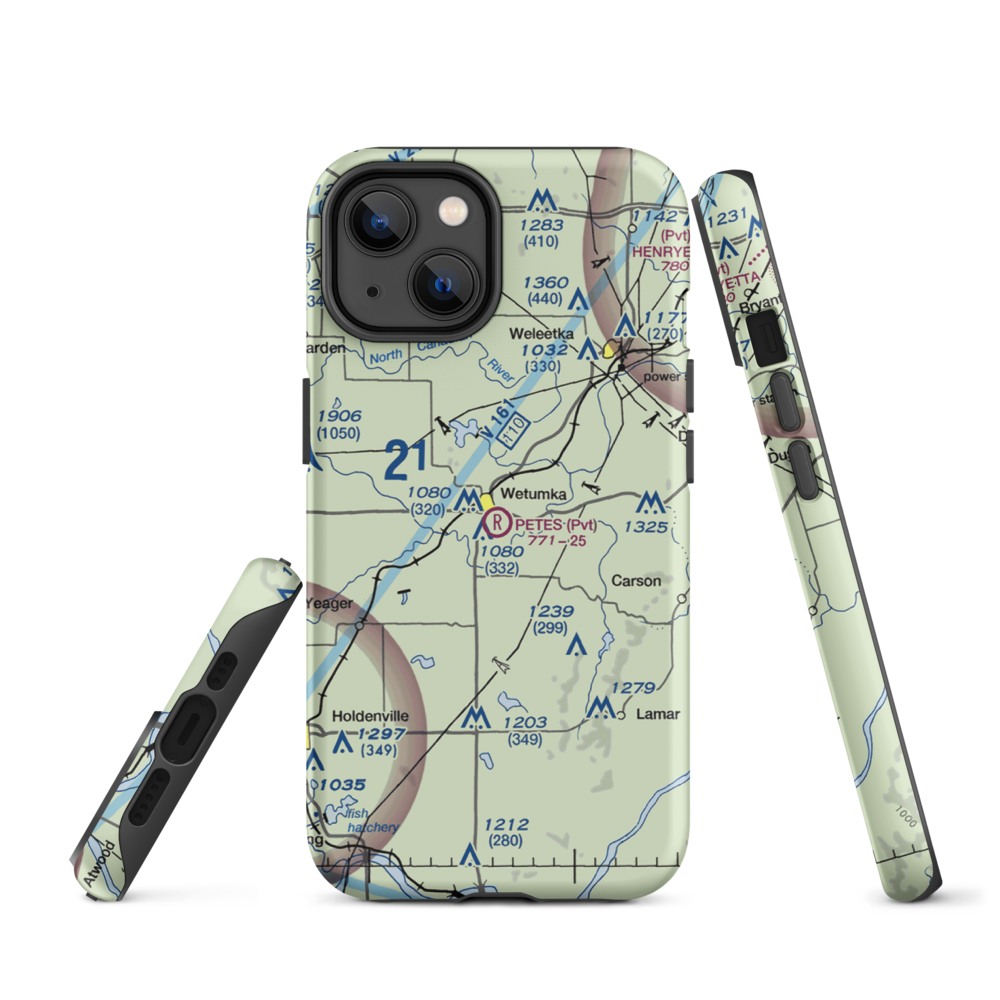 Petes Airpark (8OL1) VFR Sectional  Tough iPhone Case iPhone 14 model shown