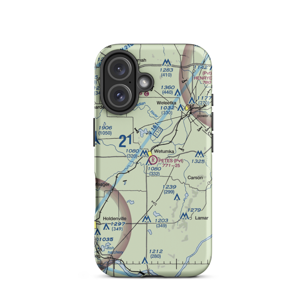 Petes Airpark (8OL1) VFR Sectional  Tough iPhone Case iPhone 16 model shown