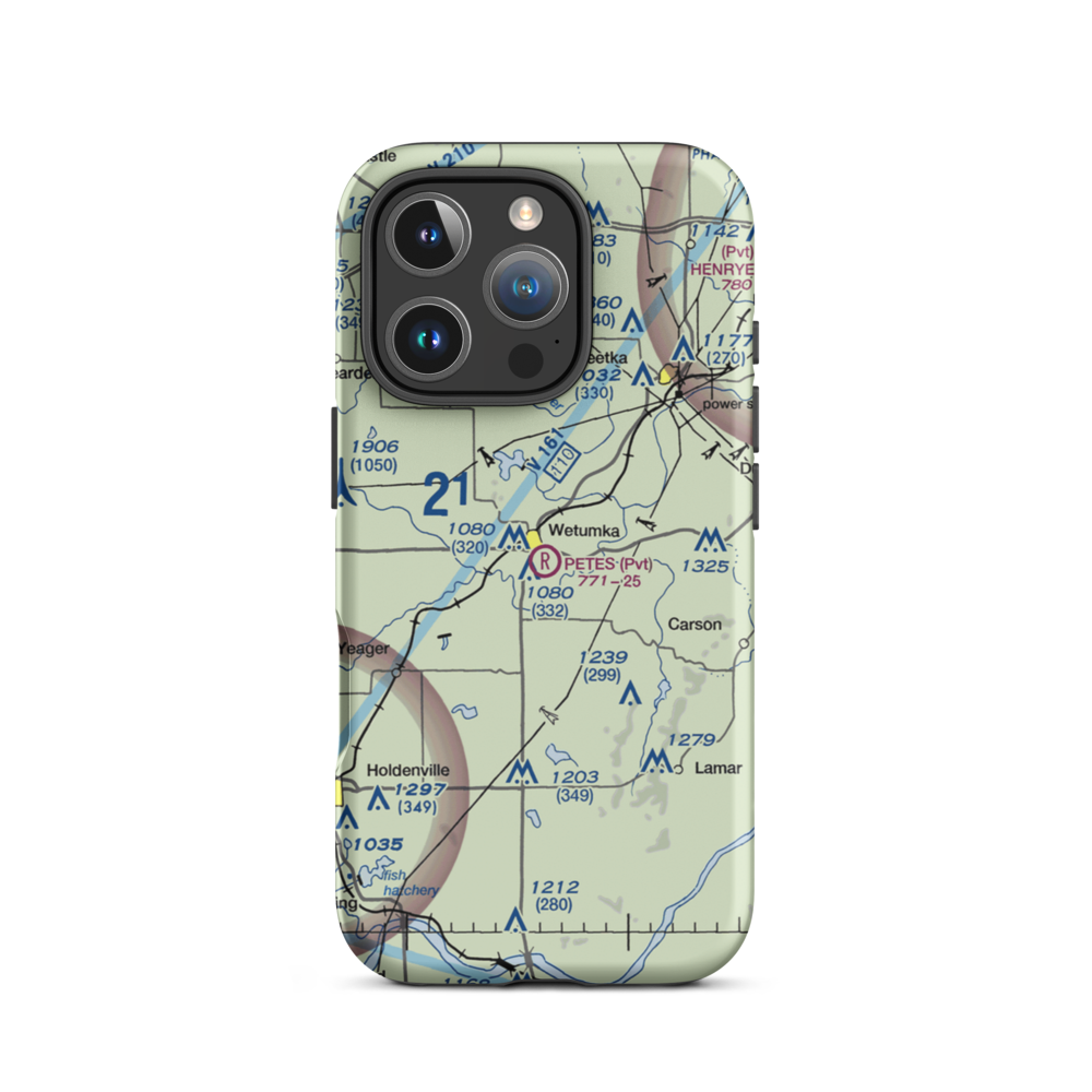 Petes Airpark (8OL1) VFR Sectional  Tough iPhone Case iPhone 16 Pro model shown