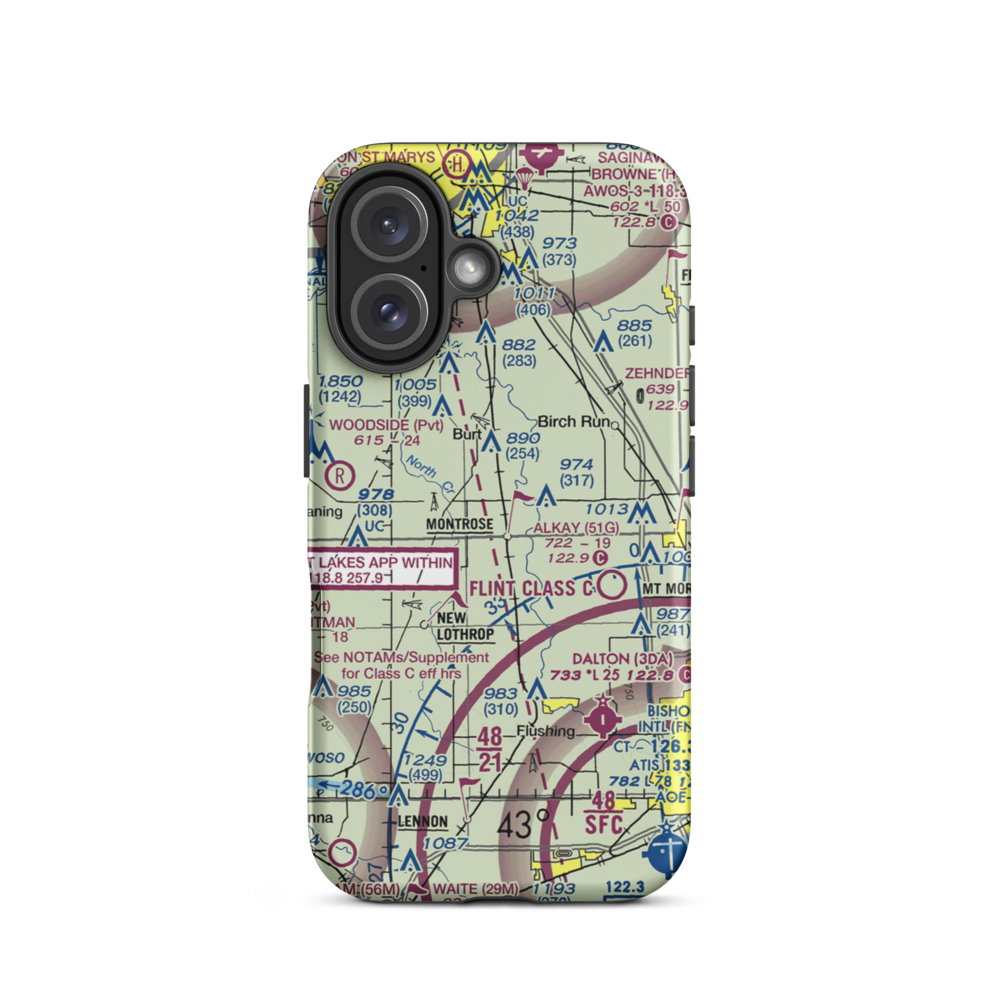 Pewanogowink-Banks Airport (MI43) VFR Sectional  Tough iPhone Case iPhone 16 model shown