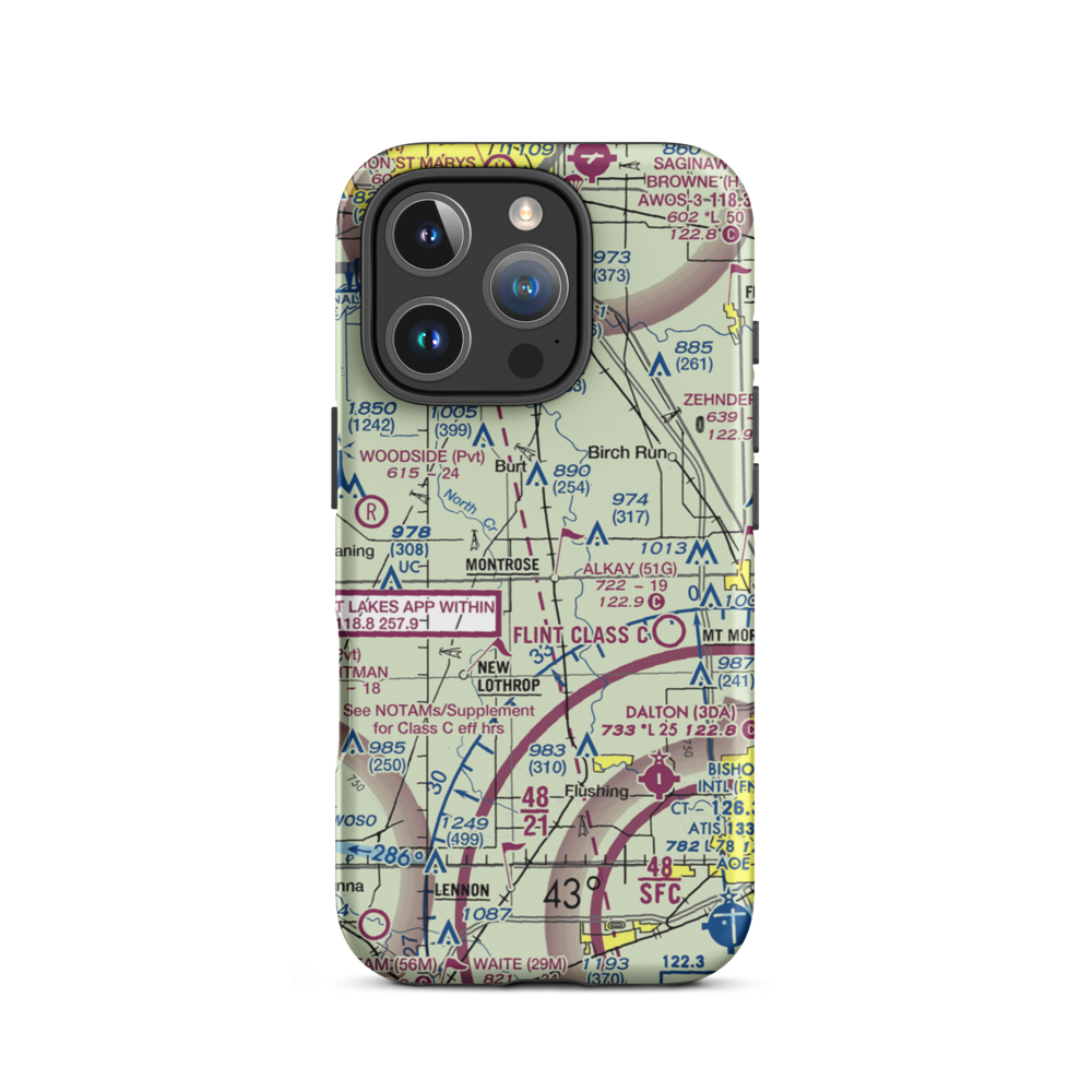 Pewanogowink-Banks Airport (MI43) VFR Sectional  Tough iPhone Case iPhone 16 Pro model shown