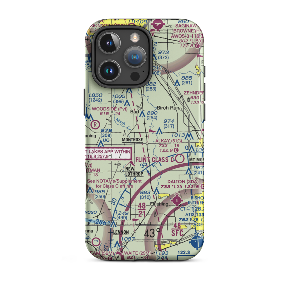 Pewanogowink-Banks Airport (MI43) VFR Sectional  Tough iPhone Case iPhone 16 Pro Max model shown
