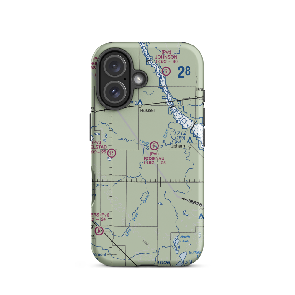 Pfau Private Airport (4ND4) VFR Sectional  Tough iPhone Case iPhone 16 model shown