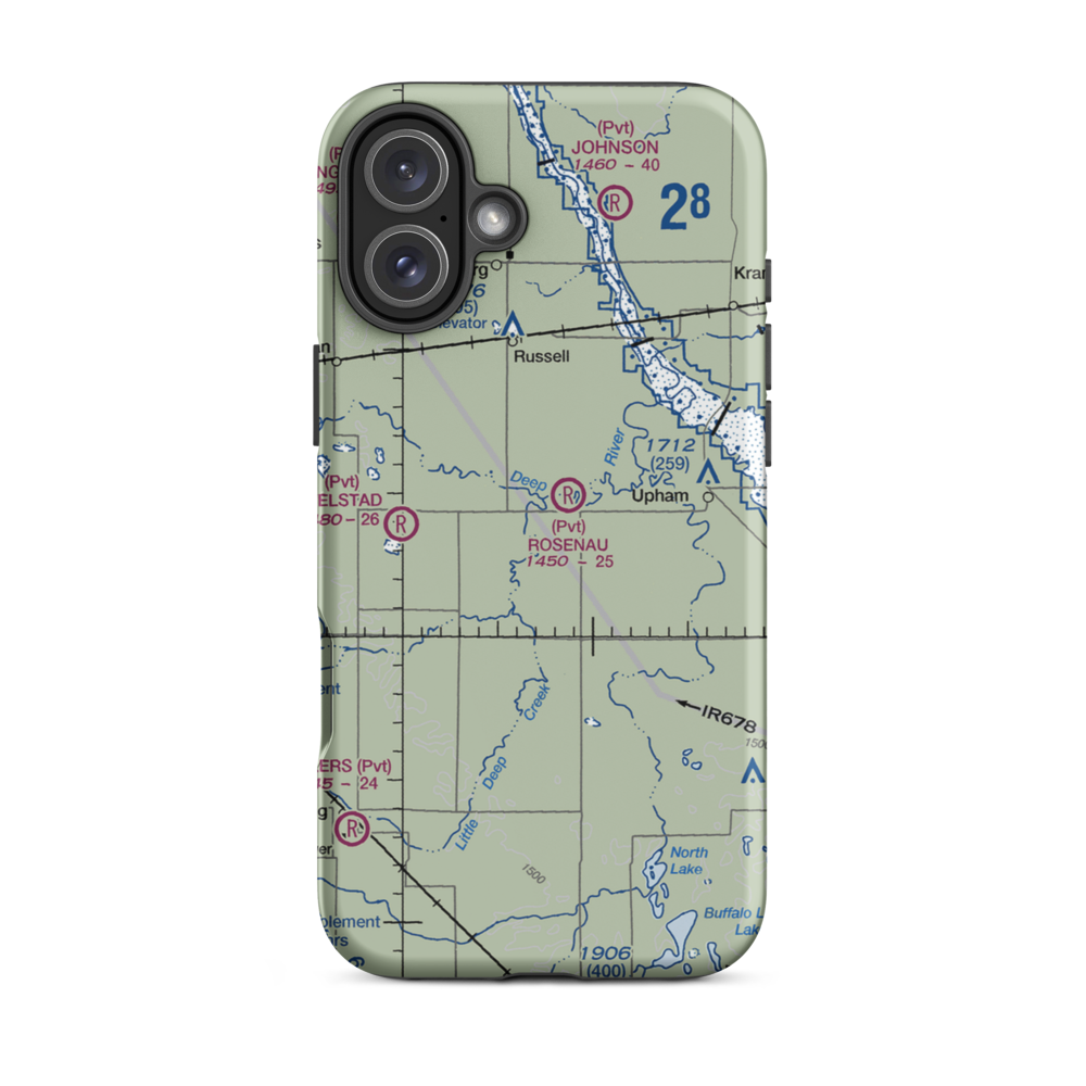 Pfau Private Airport (4ND4) VFR Sectional  Tough iPhone Case iPhone 16 Plus model shown