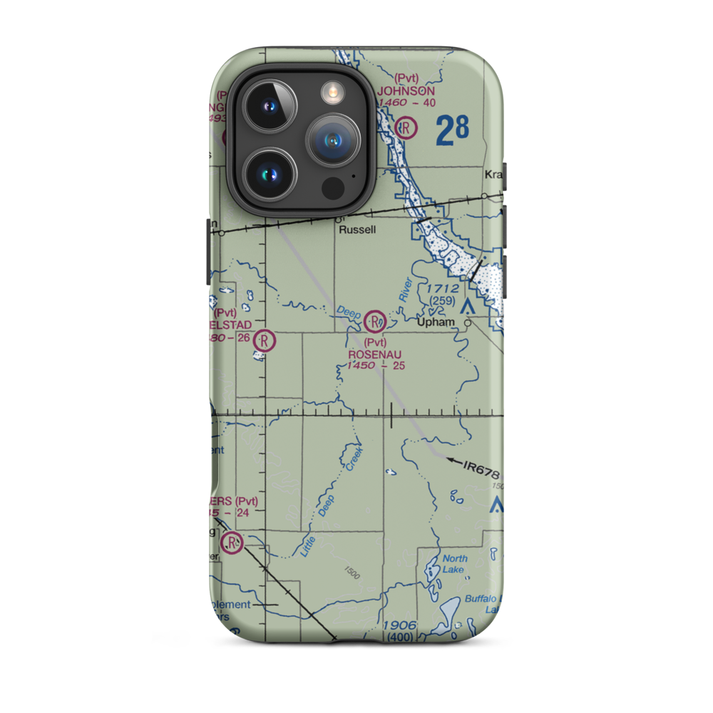 Pfau Private Airport (4ND4) VFR Sectional  Tough iPhone Case iPhone 16 Pro Max model shown