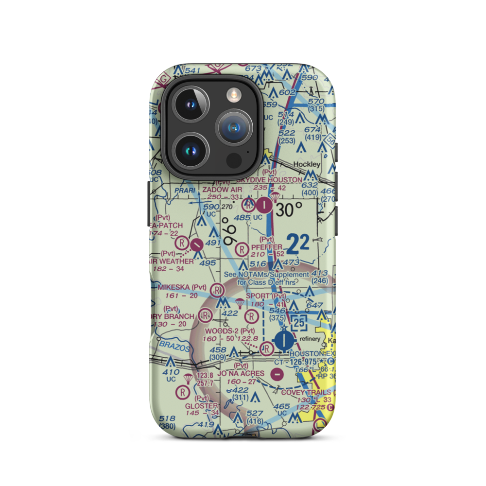 Pfeffer & Son Farms Airport (4XS0) VFR Sectional  Tough iPhone Case iPhone 16 Pro model shown