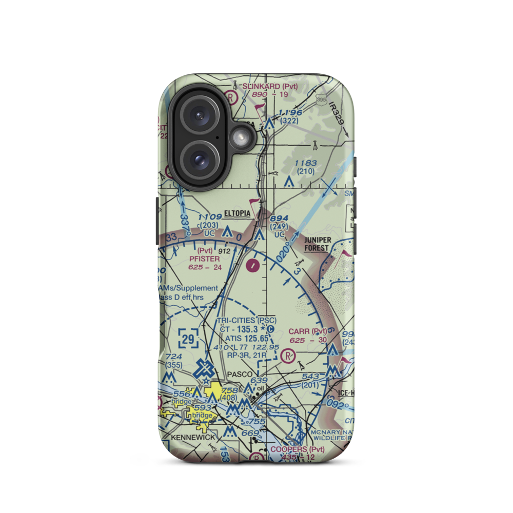 Pfister's Airport (WA24) VFR Sectional  Tough iPhone Case iPhone 16 model shown