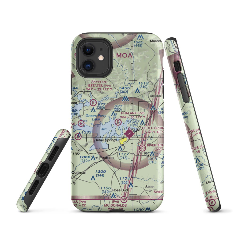 Phalanx Airport (30AR) VFR Sectional  Tough iPhone Case iPhone 11 model shown
