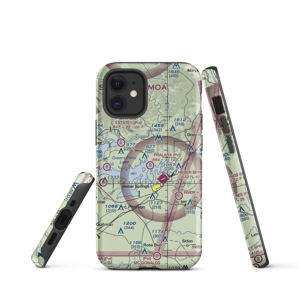 Phalanx Airport (30AR) VFR Sectional  Tough iPhone Case iPhone 12 mini model shown