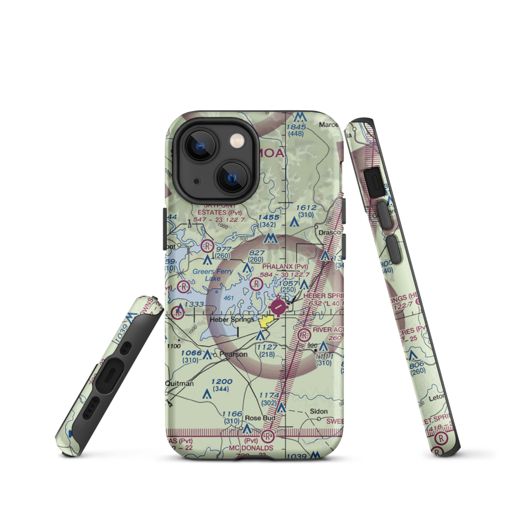 Phalanx Airport (30AR) VFR Sectional  Tough iPhone Case iPhone 13 mini model shown