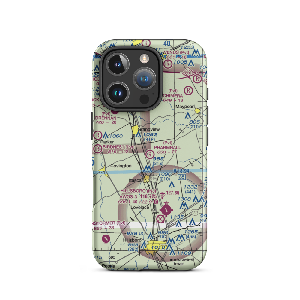 Pharmnall Airport (22TA) VFR Sectional  Tough iPhone Case iPhone 16 Pro model shown