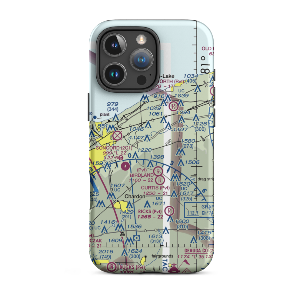 Pheasant Run Airport (OI31) VFR Sectional  Tough iPhone Case iPhone 16 Pro Max model shown