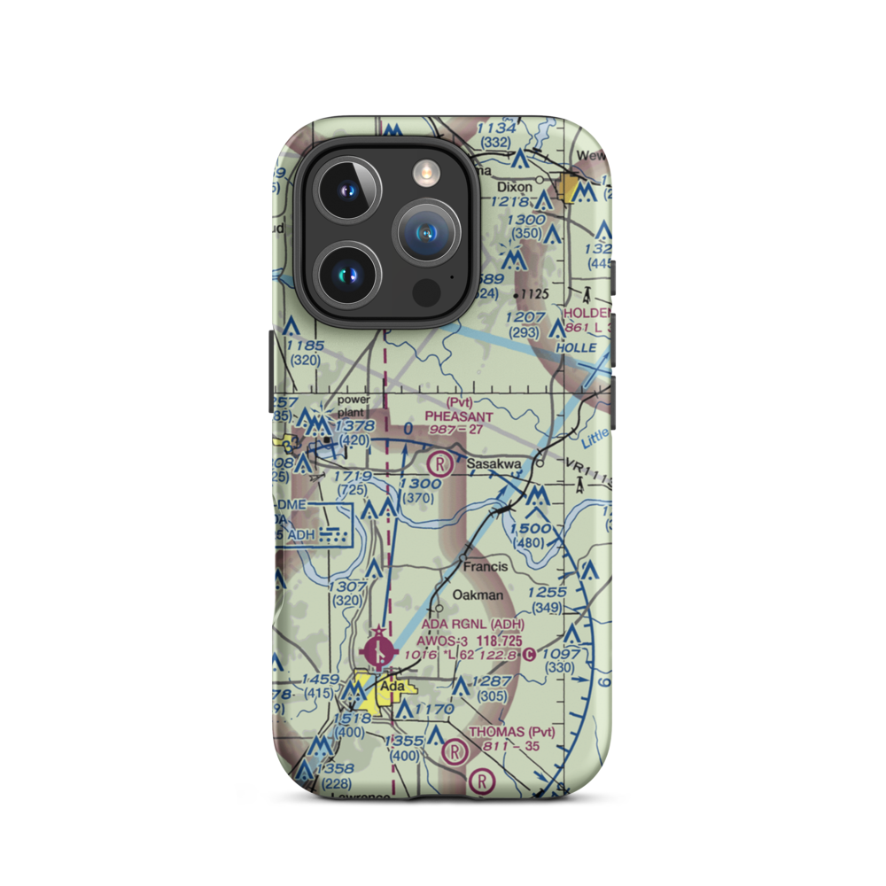 Pheasant Wings Airport (26OK) VFR Sectional  Tough iPhone Case iPhone 16 Pro model shown