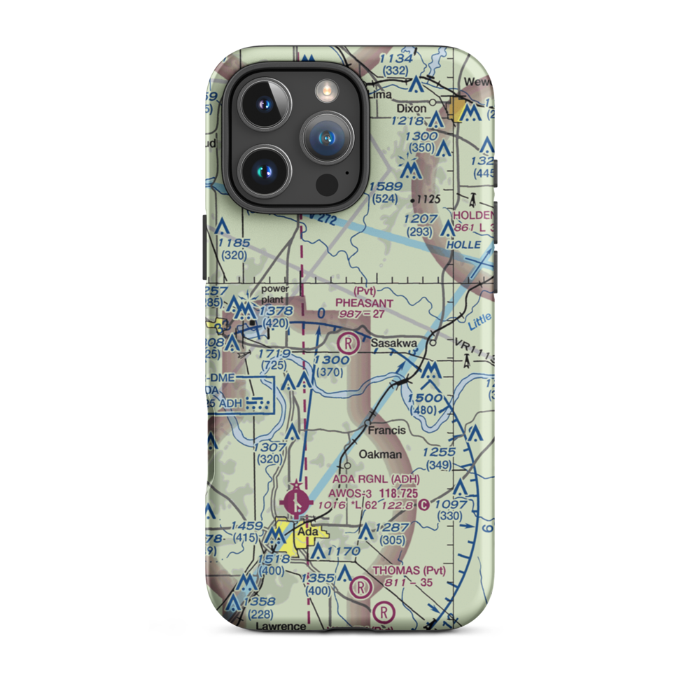 Pheasant Wings Airport (26OK) VFR Sectional  Tough iPhone Case iPhone 16 Pro Max model shown