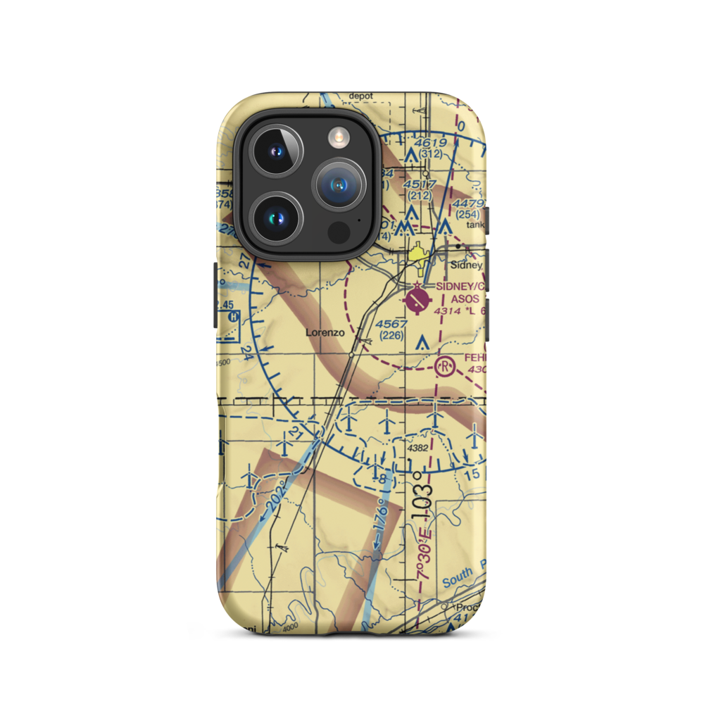 Phelps Airport (3NE9) VFR Sectional  Tough iPhone Case iPhone 16 Pro model shown