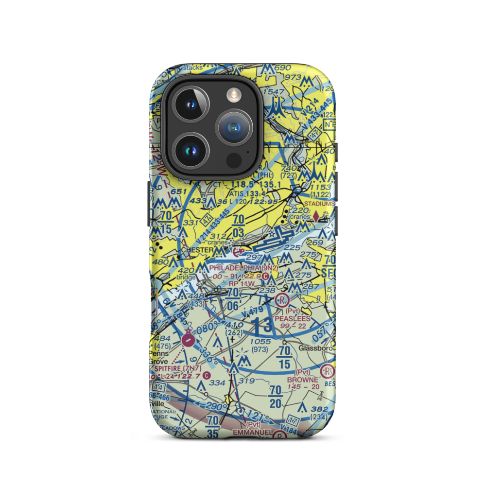 Philadelphia Seaplane Base (9N2) VFR Sectional  Tough iPhone Case iPhone 16 Pro model shown