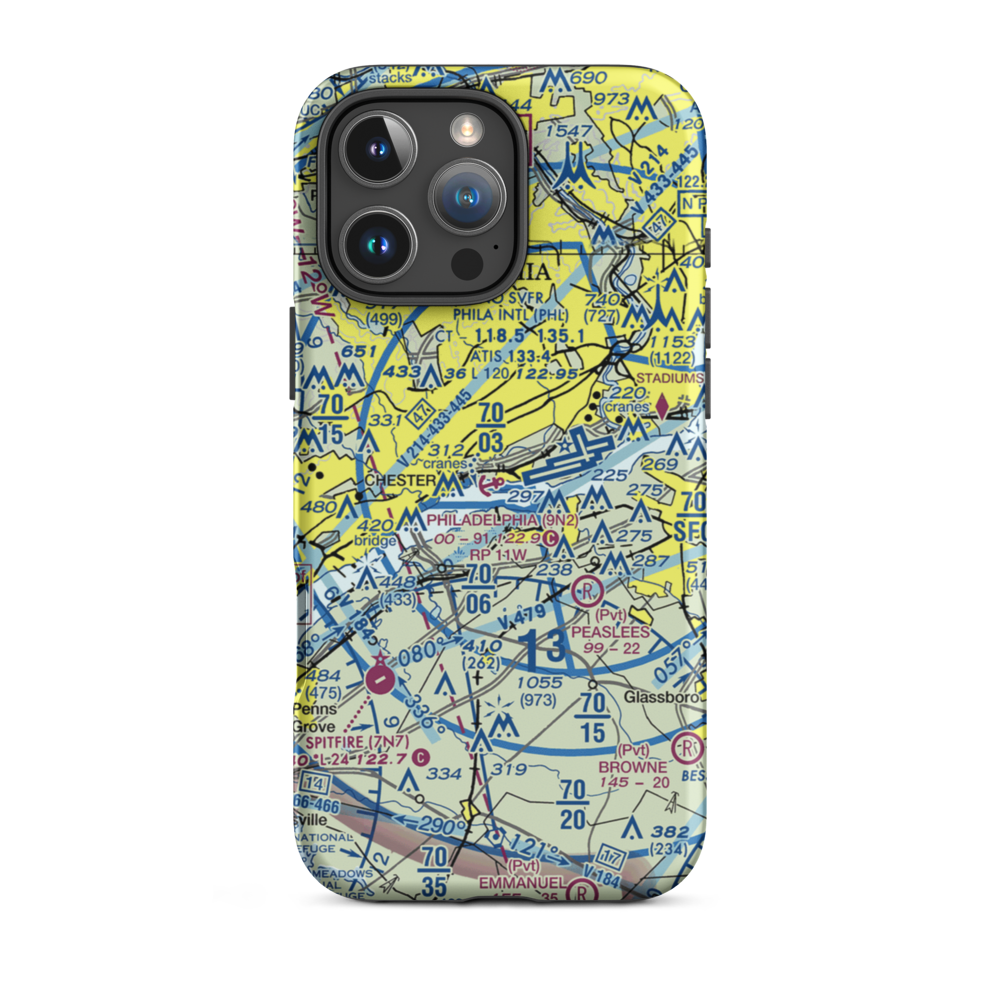Philadelphia Seaplane Base (9N2) VFR Sectional  Tough iPhone Case iPhone 16 Pro Max model shown