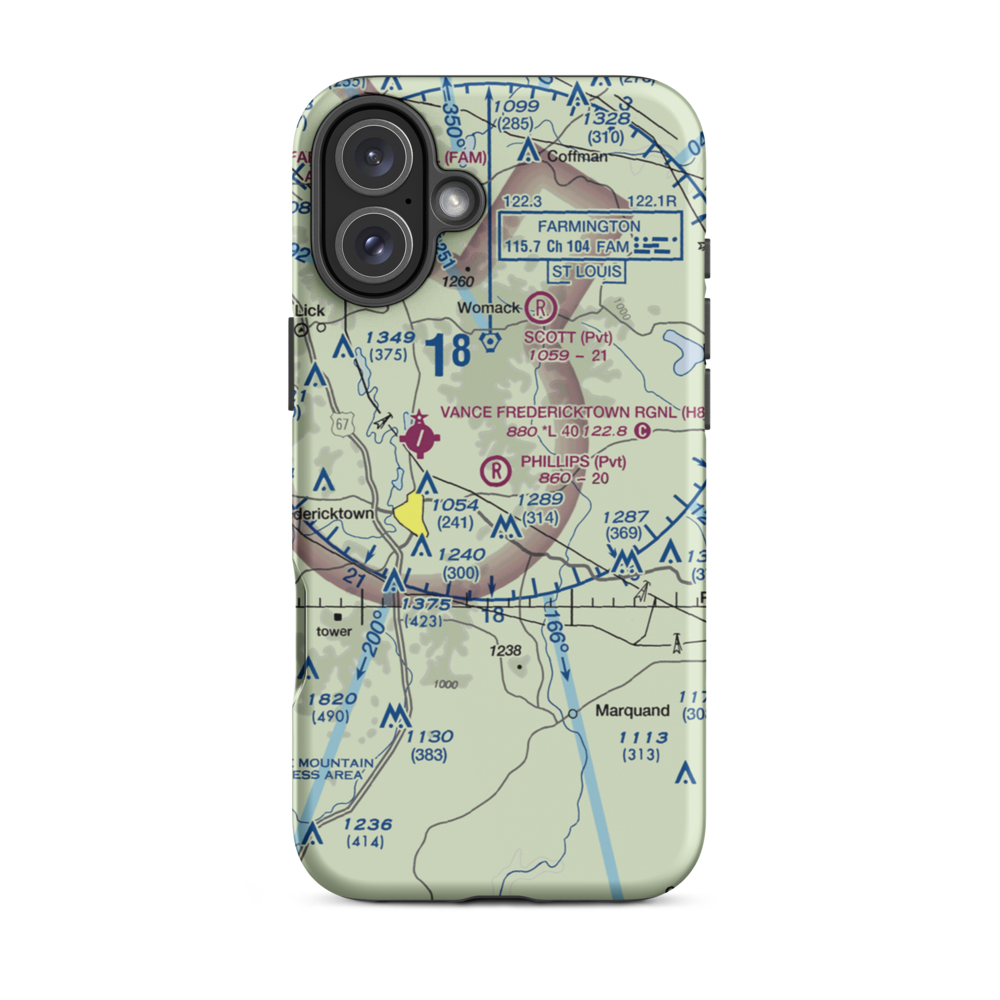 Phillips Airport (32MO) VFR Sectional  Tough iPhone Case iPhone 16 Plus model shown