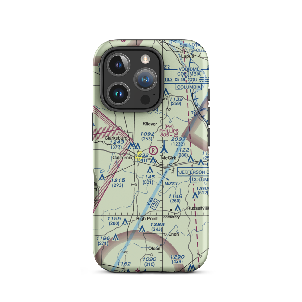 Phillips Field (MO23) VFR Sectional  Tough iPhone Case iPhone 16 Pro model shown
