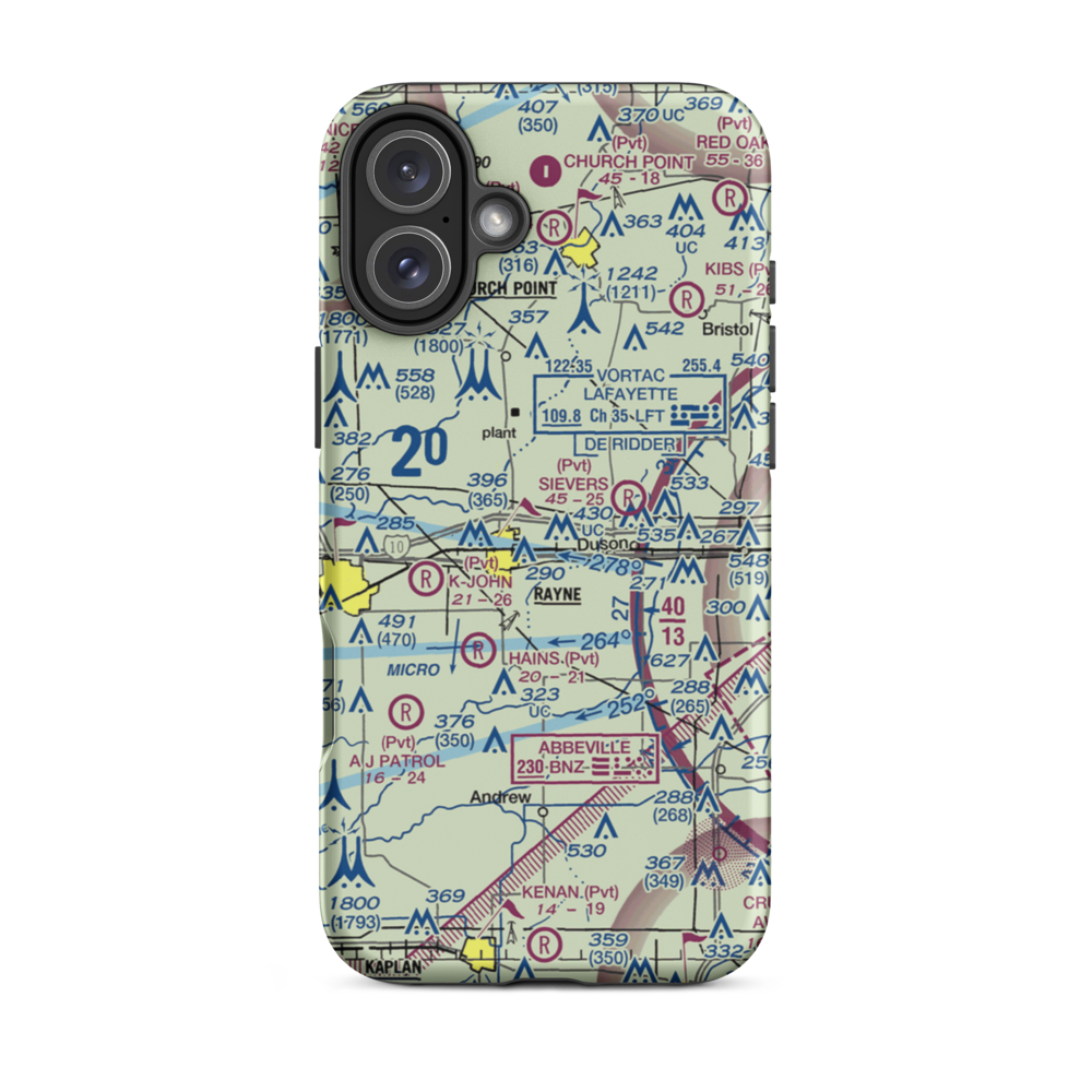 Phoenix Airport (LA30) VFR Sectional  Tough iPhone Case iPhone 16 Plus model shown