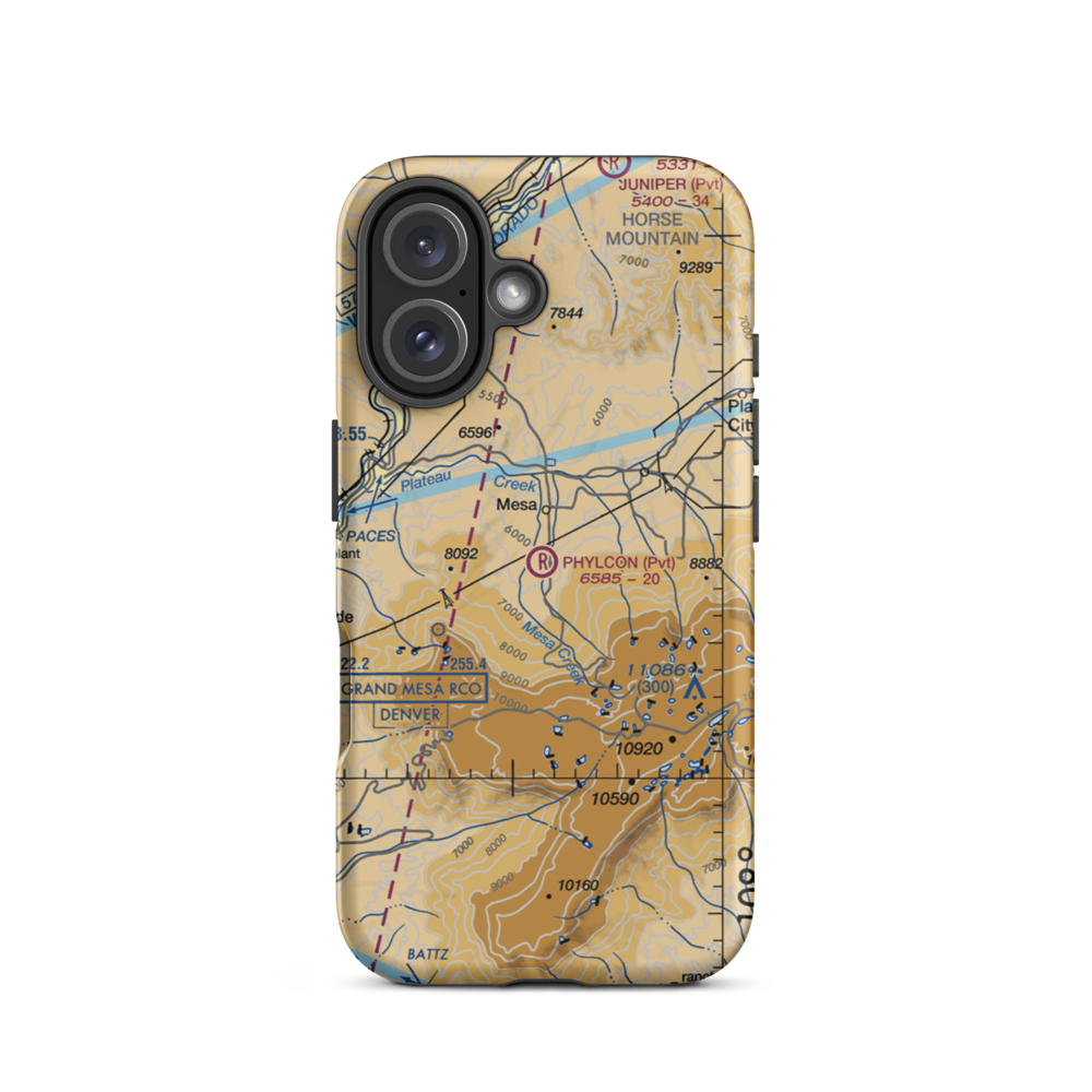 Phylcon Ranch Airport (9CO9) VFR Sectional  Tough iPhone Case iPhone 16 model shown