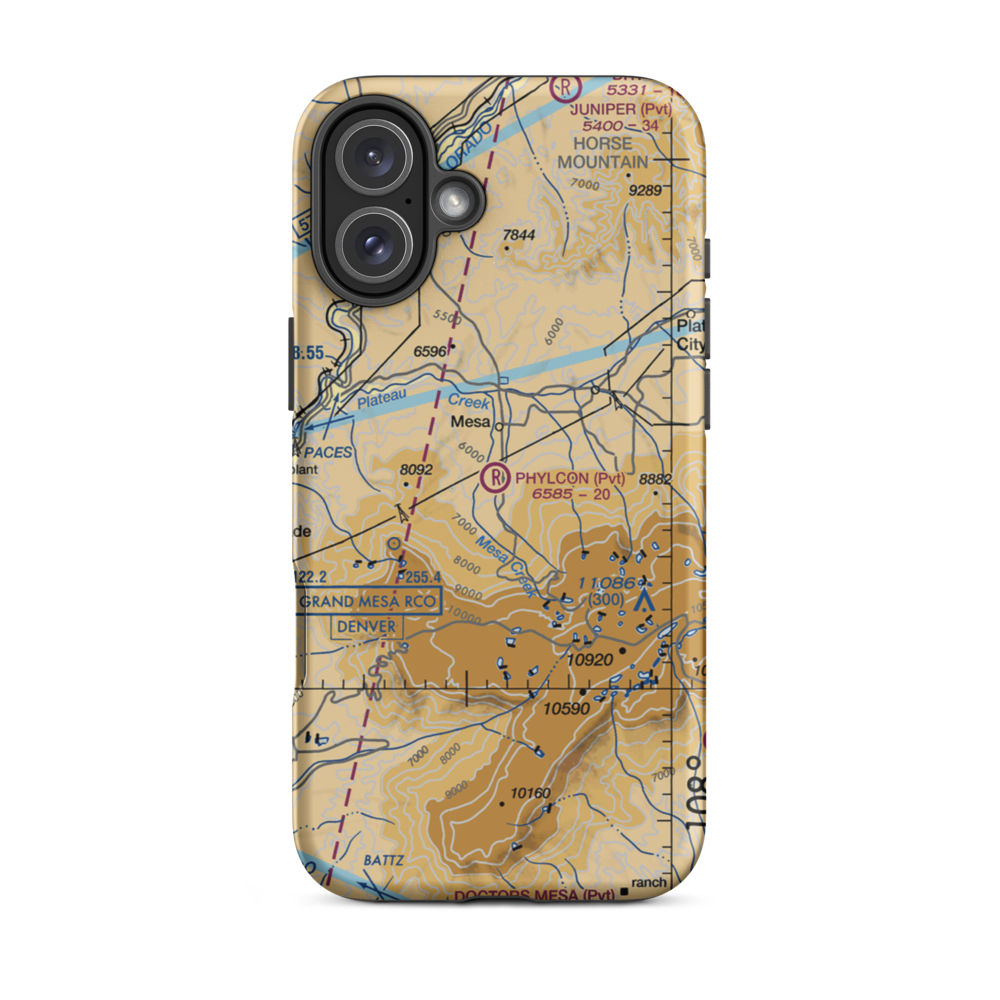 Phylcon Ranch Airport (9CO9) VFR Sectional  Tough iPhone Case iPhone 16 Plus model shown