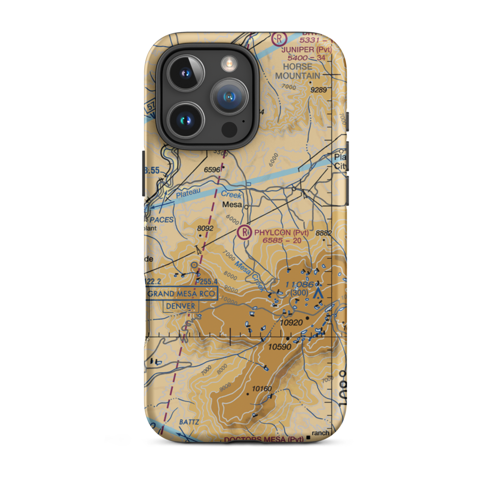 Phylcon Ranch Airport (9CO9) VFR Sectional  Tough iPhone Case iPhone 16 Pro Max model shown