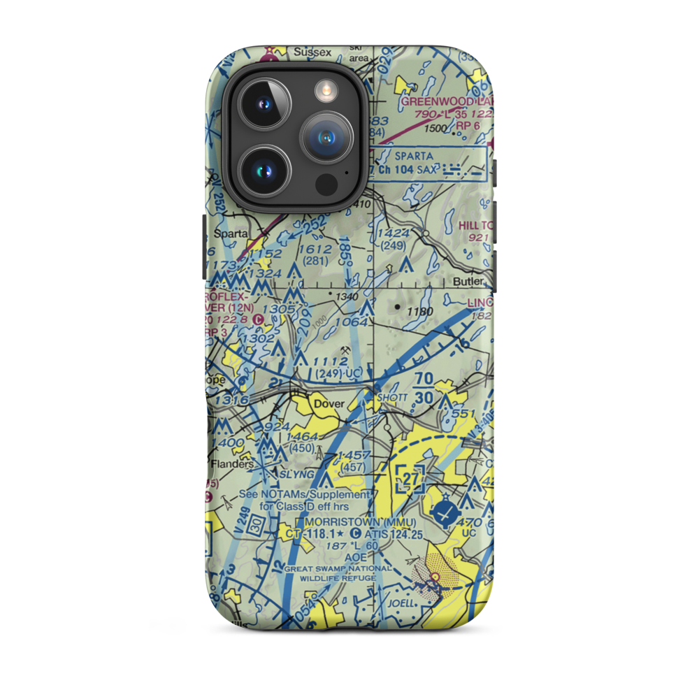 Picatinny Army Heliport (N33) VFR Sectional  Tough iPhone Case iPhone 16 Pro Max model shown