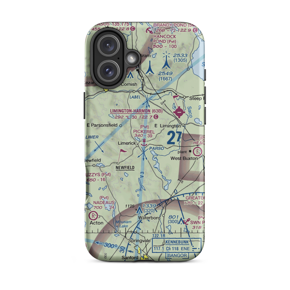 Pickerel Pond Seaplane Base (ME83) VFR Sectional  Tough iPhone Case iPhone 16 Plus model shown