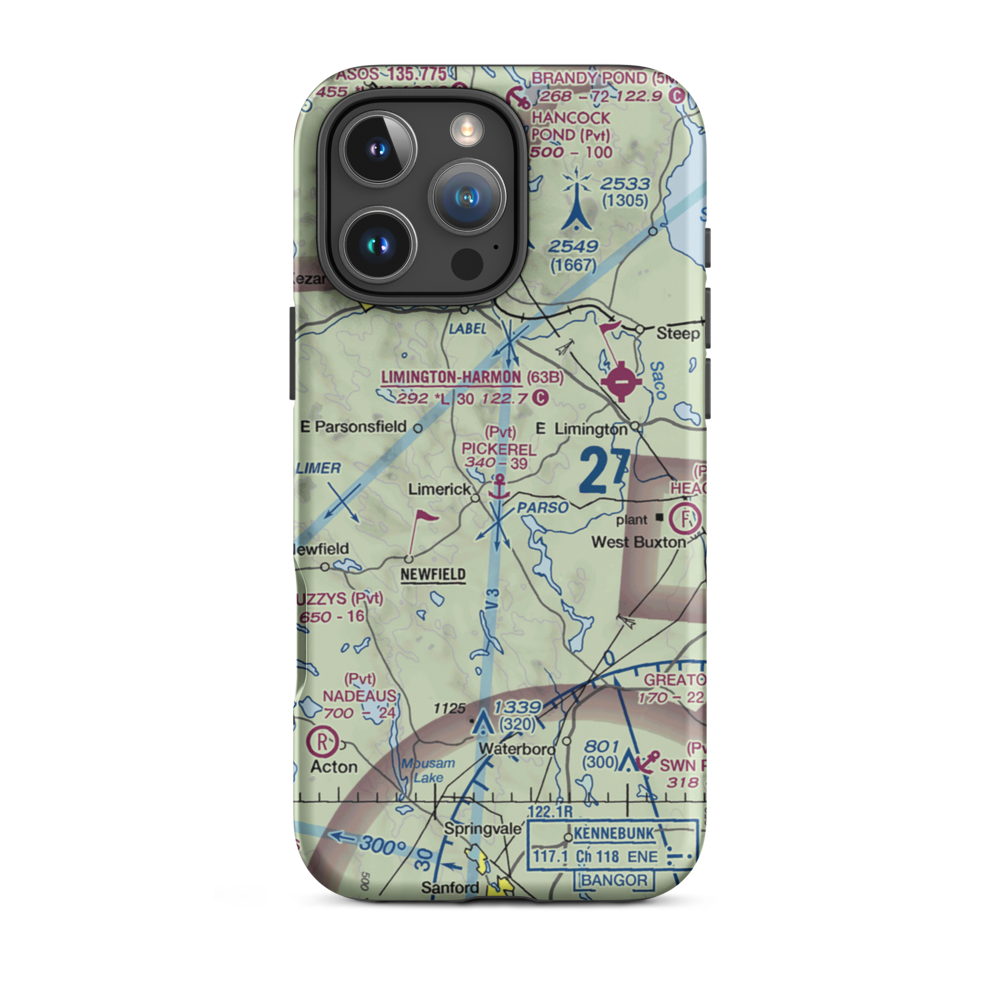 Pickerel Pond Seaplane Base (ME83) VFR Sectional  Tough iPhone Case iPhone 16 Pro Max model shown
