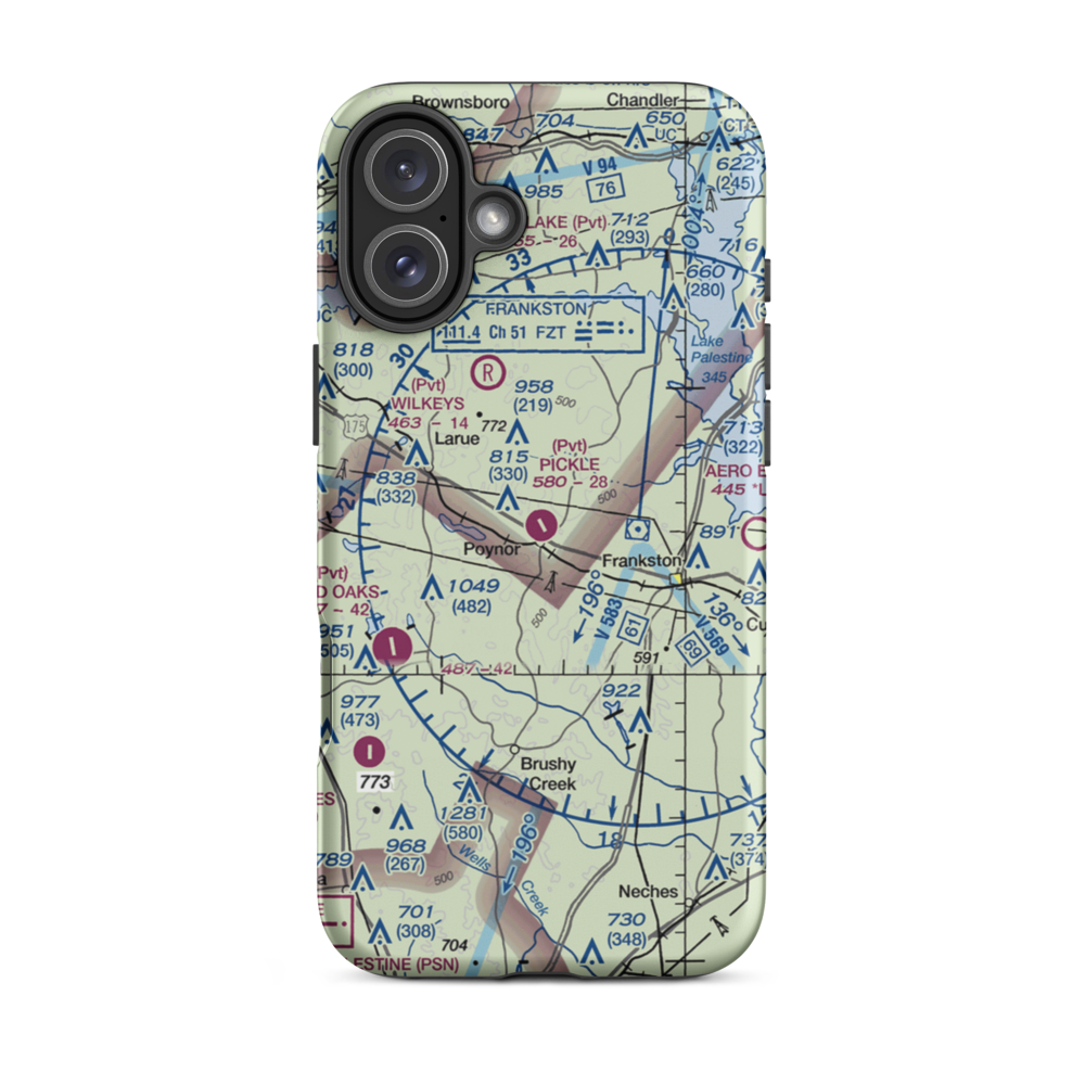 Pickle Plantation Airport (XS91) VFR Sectional  Tough iPhone Case iPhone 16 Plus model shown