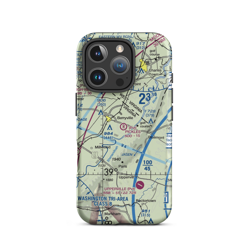 Pickles Airport (01VA) VFR Sectional  Tough iPhone Case iPhone 16 Pro model shown