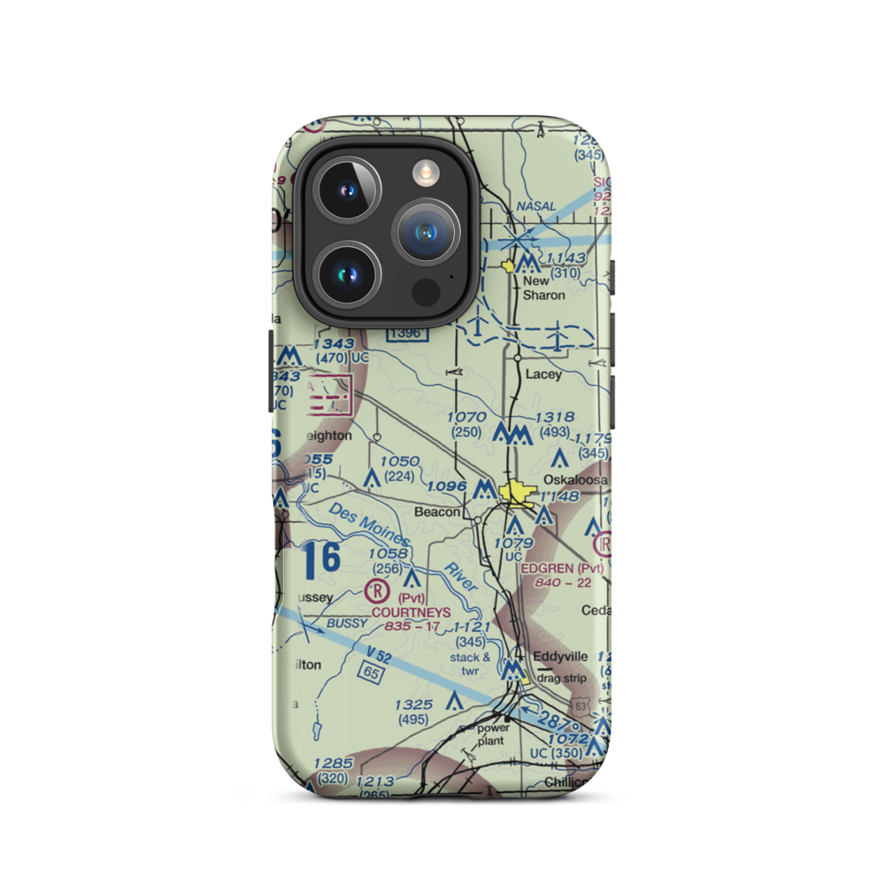 Pierson Field (IA32) VFR Sectional  Tough iPhone Case iPhone 16 Pro model shown