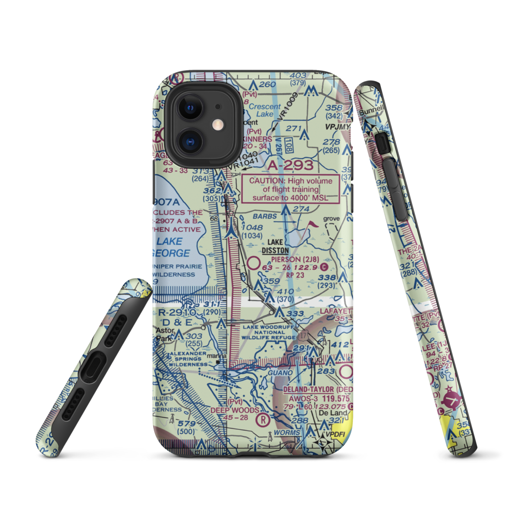 Pierson Municipal Airport (2J8) VFR Sectional  Tough iPhone Case iPhone 11 model shown