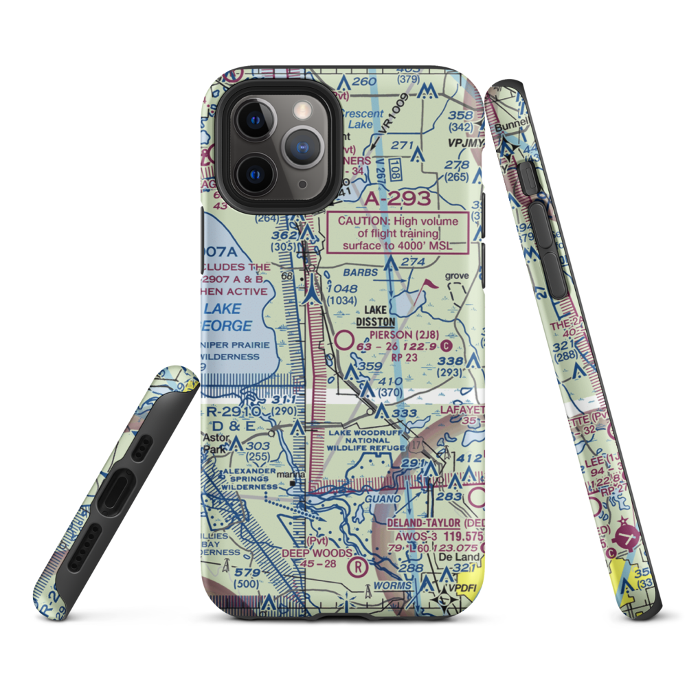 Pierson Municipal Airport (2J8) VFR Sectional  Tough iPhone Case iPhone 11 Pro model shown