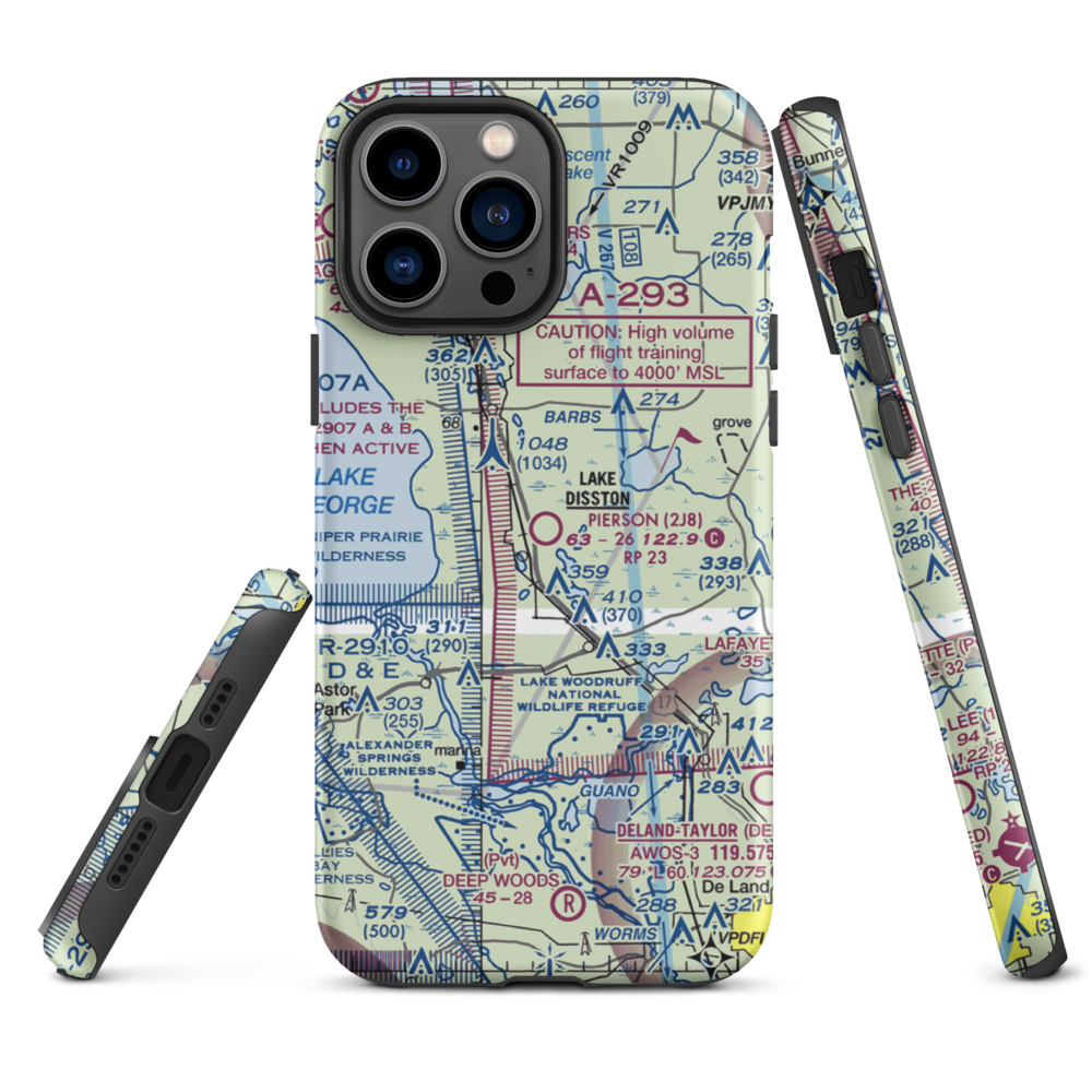 Pierson Municipal Airport (2J8) VFR Sectional  Tough iPhone Case iPhone 13 Pro Max model shown