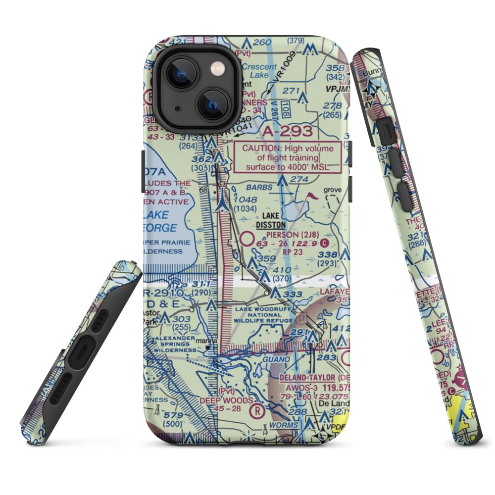 Pierson Municipal Airport (2J8) VFR Sectional  Tough iPhone Case iPhone 14 Plus model shown