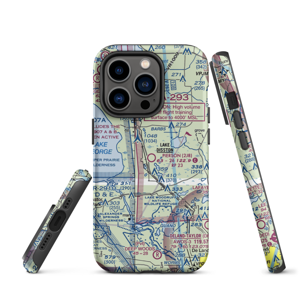 Pierson Municipal Airport (2J8) VFR Sectional  Tough iPhone Case iPhone 14 Pro model shown